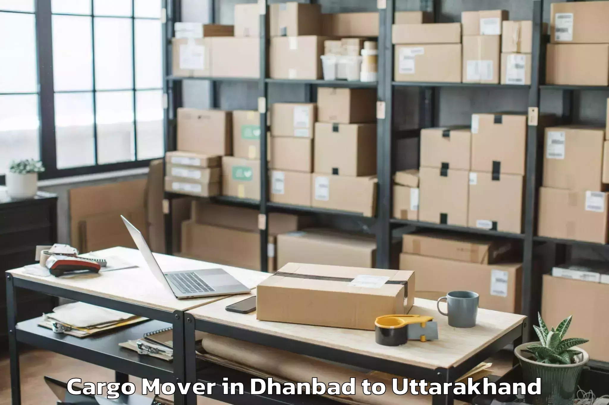 Top Dhanbad to Dwarahat Cargo Mover Available